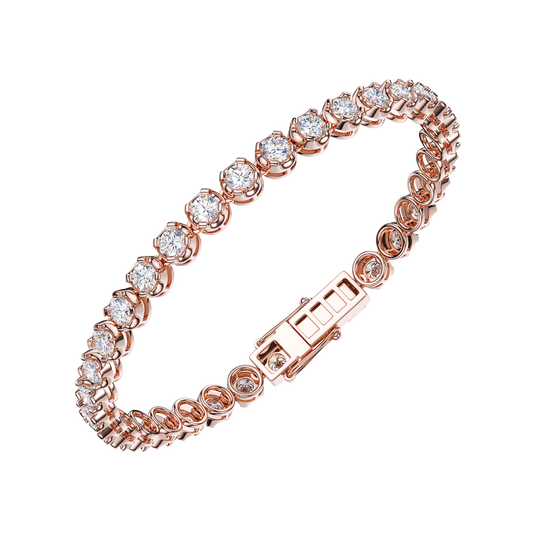 Cycle Tennis Chain Moissanite 18K Rose Gold
